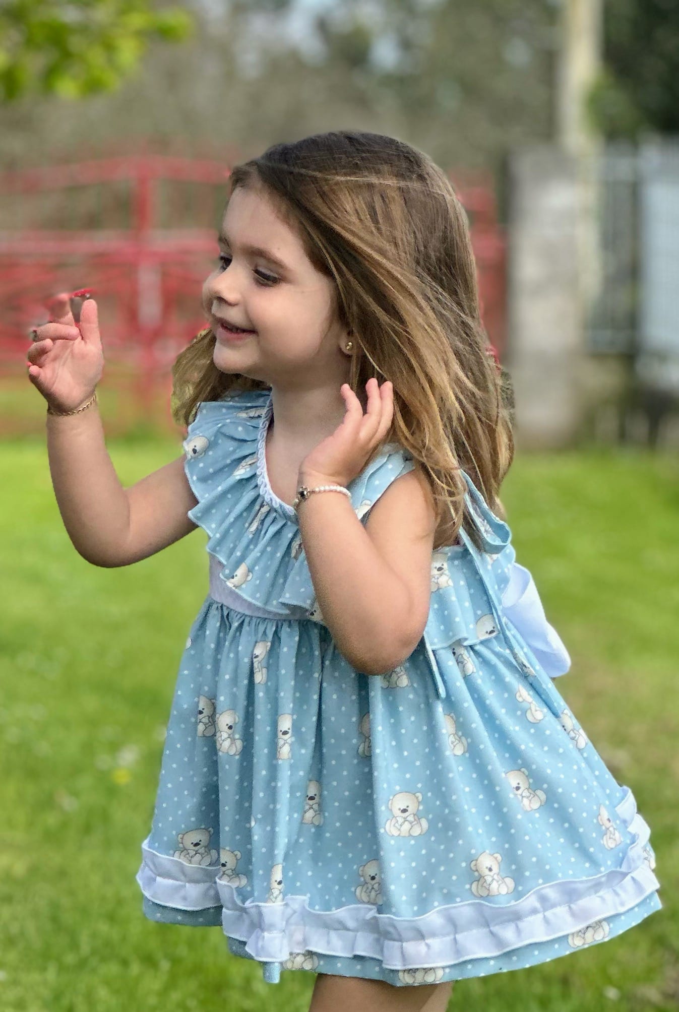 Sonata Teddybear Print Dress  - (Made To Order)