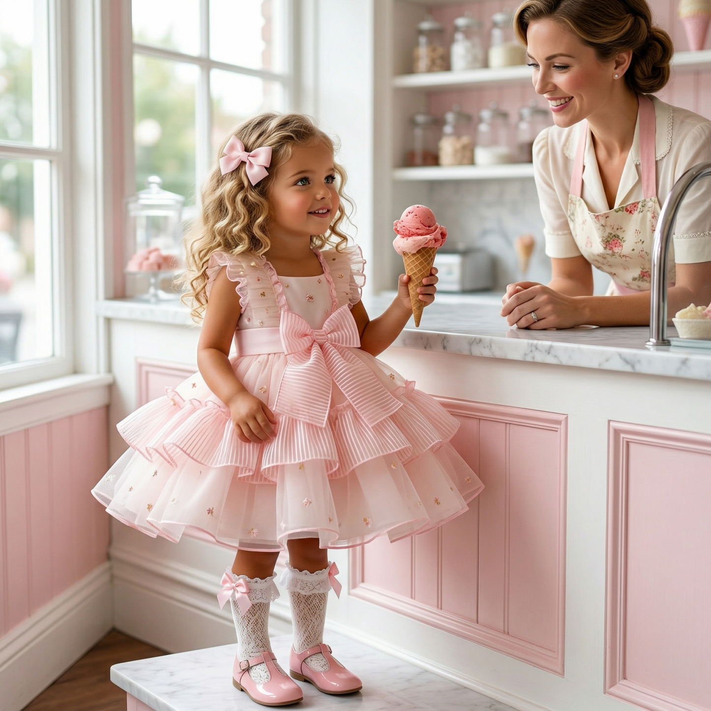 Sonata Girls Pink Gelato Dress SS26 - (Made To Order)
