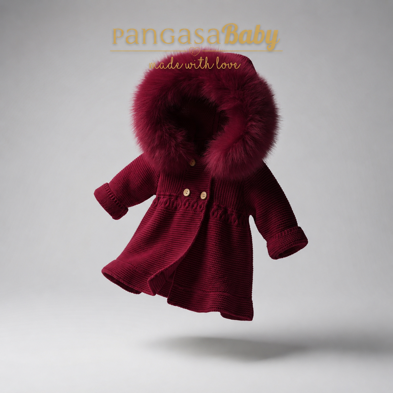 Pangasa Baby Garnet Red Fur Jacket - Preorder