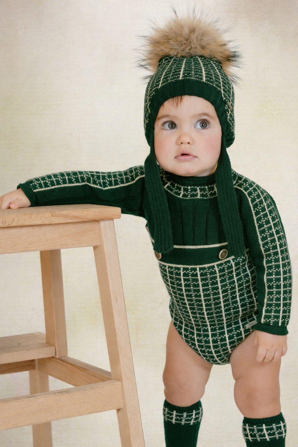 Rahigo Baby Boys Bottle Green & Camel Romper Set - AW26 (Preorder)