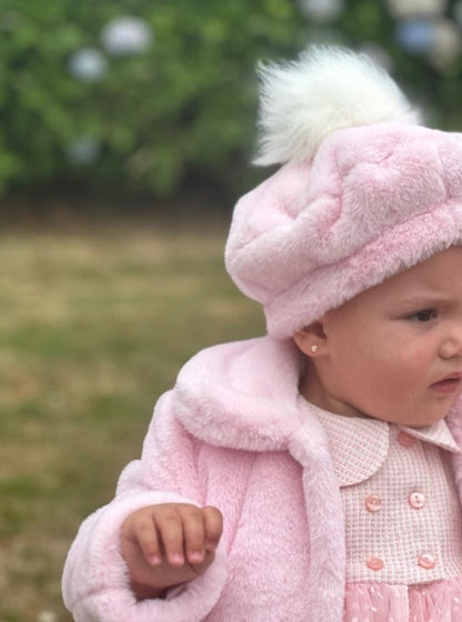 Pink Soft Fur Girls Handmade Sonata Coat AW (Made To Order)