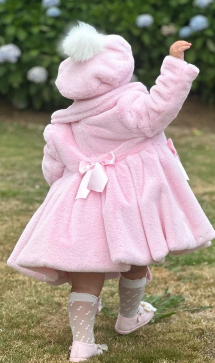 Pink Soft Fur Girls Handmade Sonata Coat AW (Made To Order)