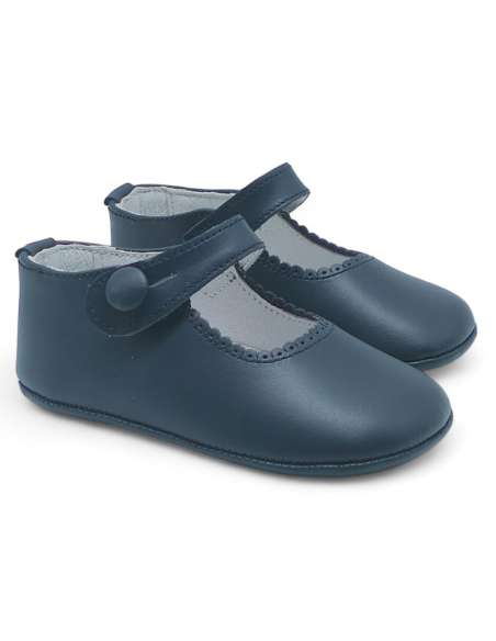 Baby Mary Jane Leather Shoes with Buttons