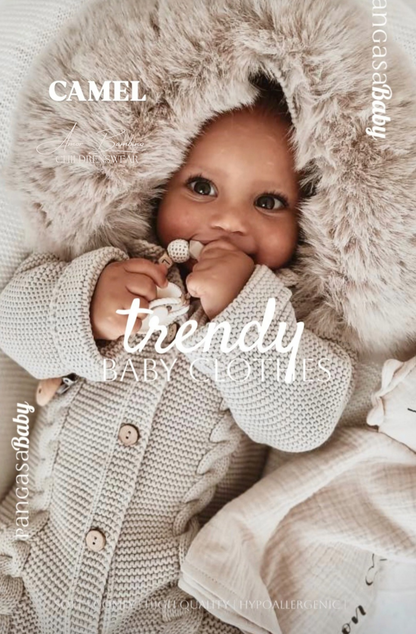 Pangasa Grey Fur Cable Knitted Pramsuit - Preorder