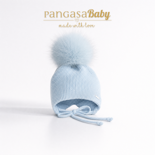 Pangasa Baby Fur Pom String Tie Hat - 14 Colours - Preorder