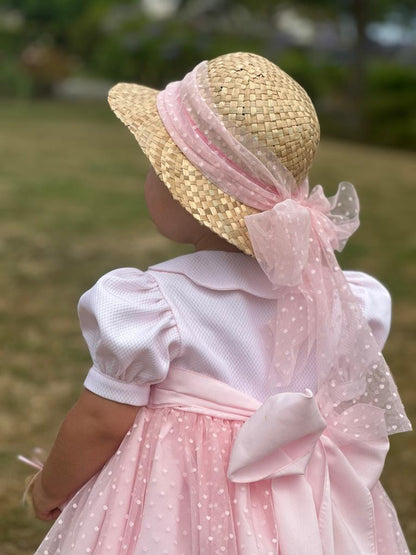 Sonata Classic Pink Handmade Plumeti Dress (Made To Order)