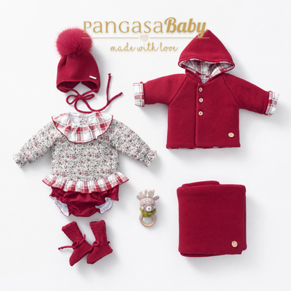 Pangasa Baby Girls Cherry Red Blouse & Jam Pant Set  ~ AW26 Preorder