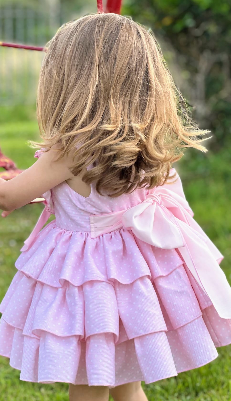 Sonata Pink Polka Dot Dress - (Made To Order)