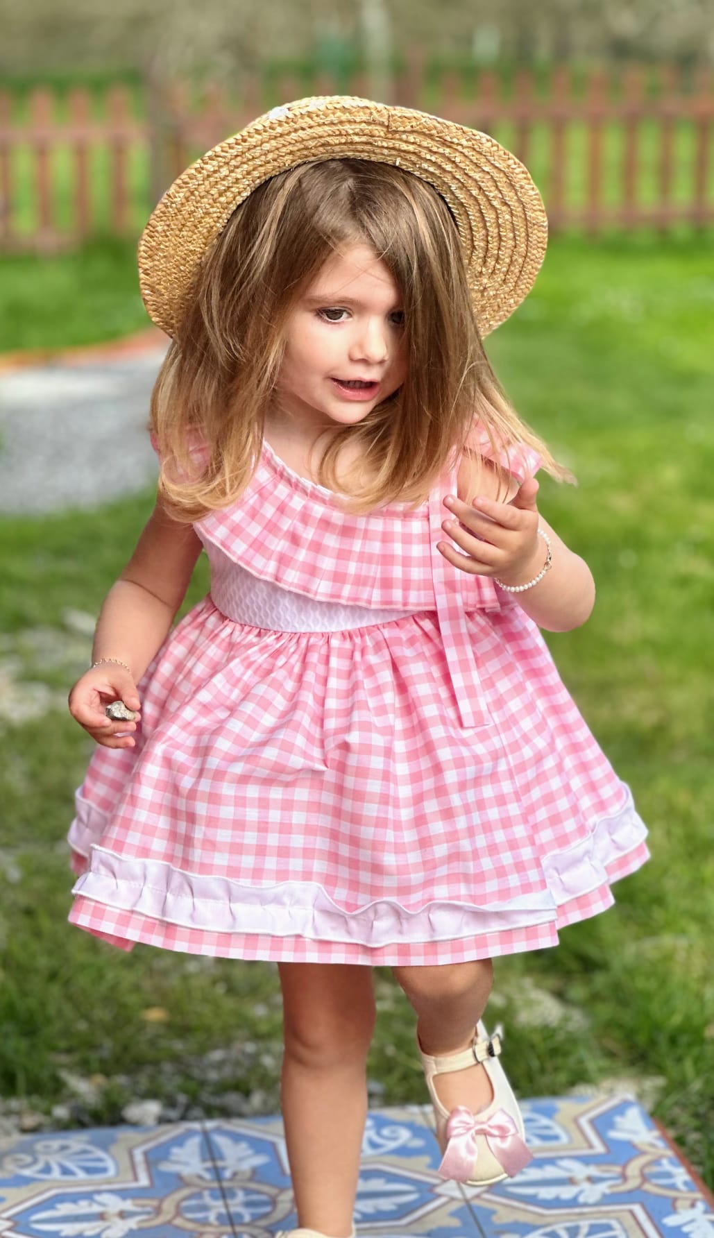 Sonata Pink & White Gingham Dress - (Made To Order)