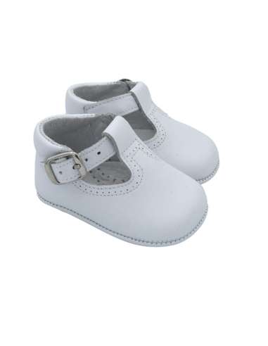 Baby Boys White T-bar Shoes (In Stock)