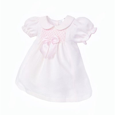 Baby Girl Pink Waffle Smocked Dress