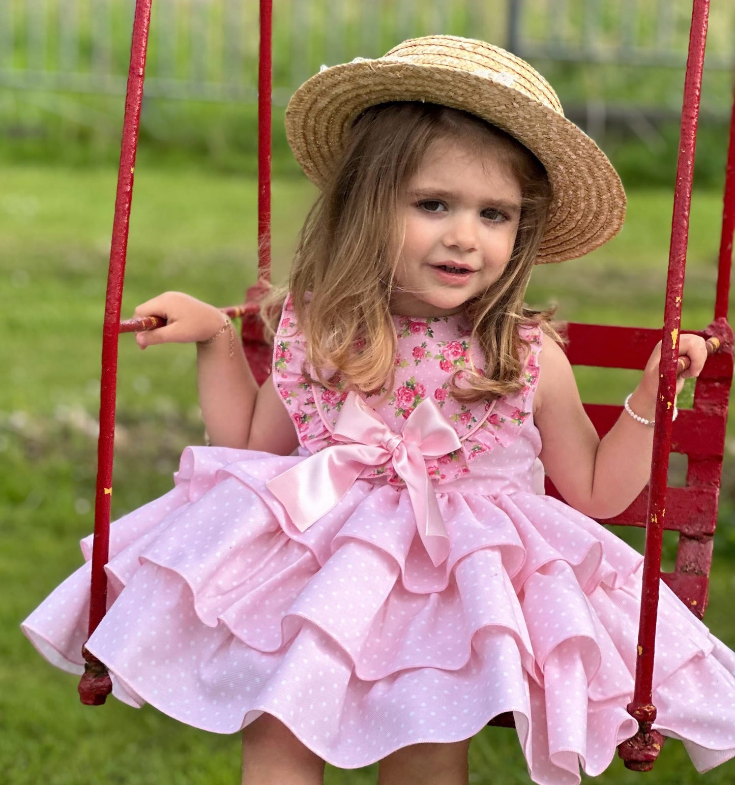 Sonata Pink Polka Dot Dress - (Made To Order)