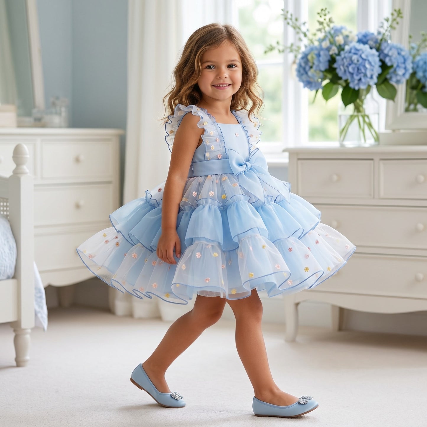 Sonata Girls Gelato Baby Blue Dress SS26 - (Made To Order)