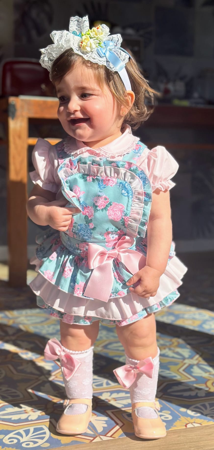 Sonata Pink Blouse & Skort Romper Set - (Made To Order)