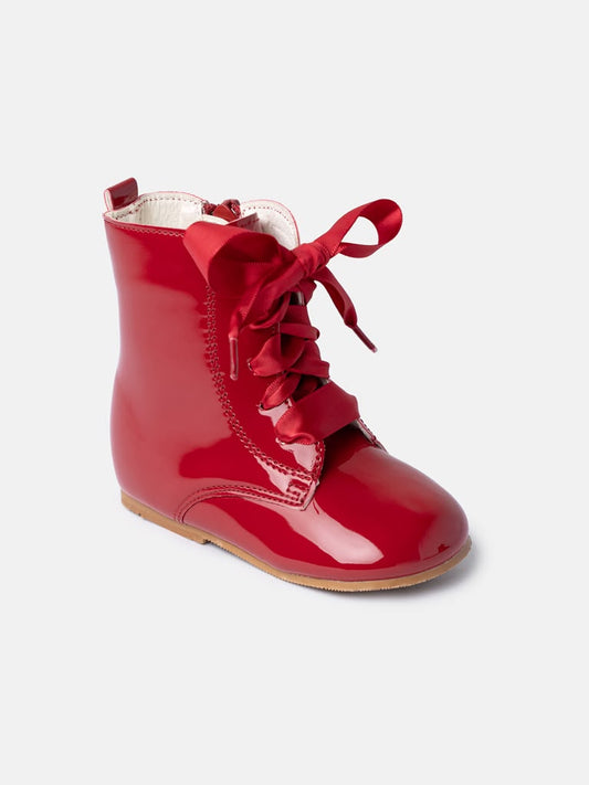 Red Girls Spanish Leather Boots