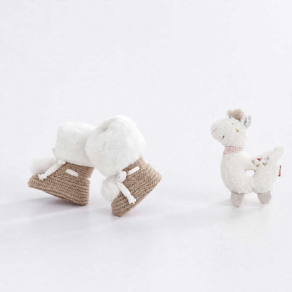 Pangasa Baby Grey Fur Cuffed Knitted Booties ~ AW26 Preorder