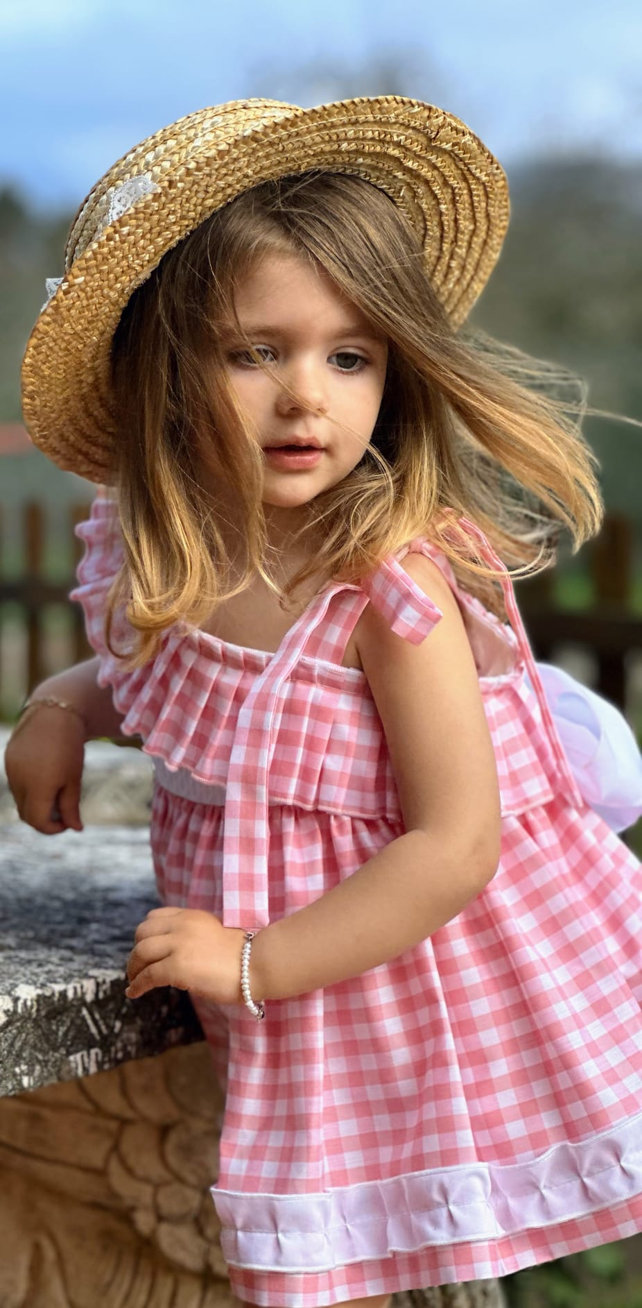 Sonata Pink & White Gingham Dress - (Made To Order)