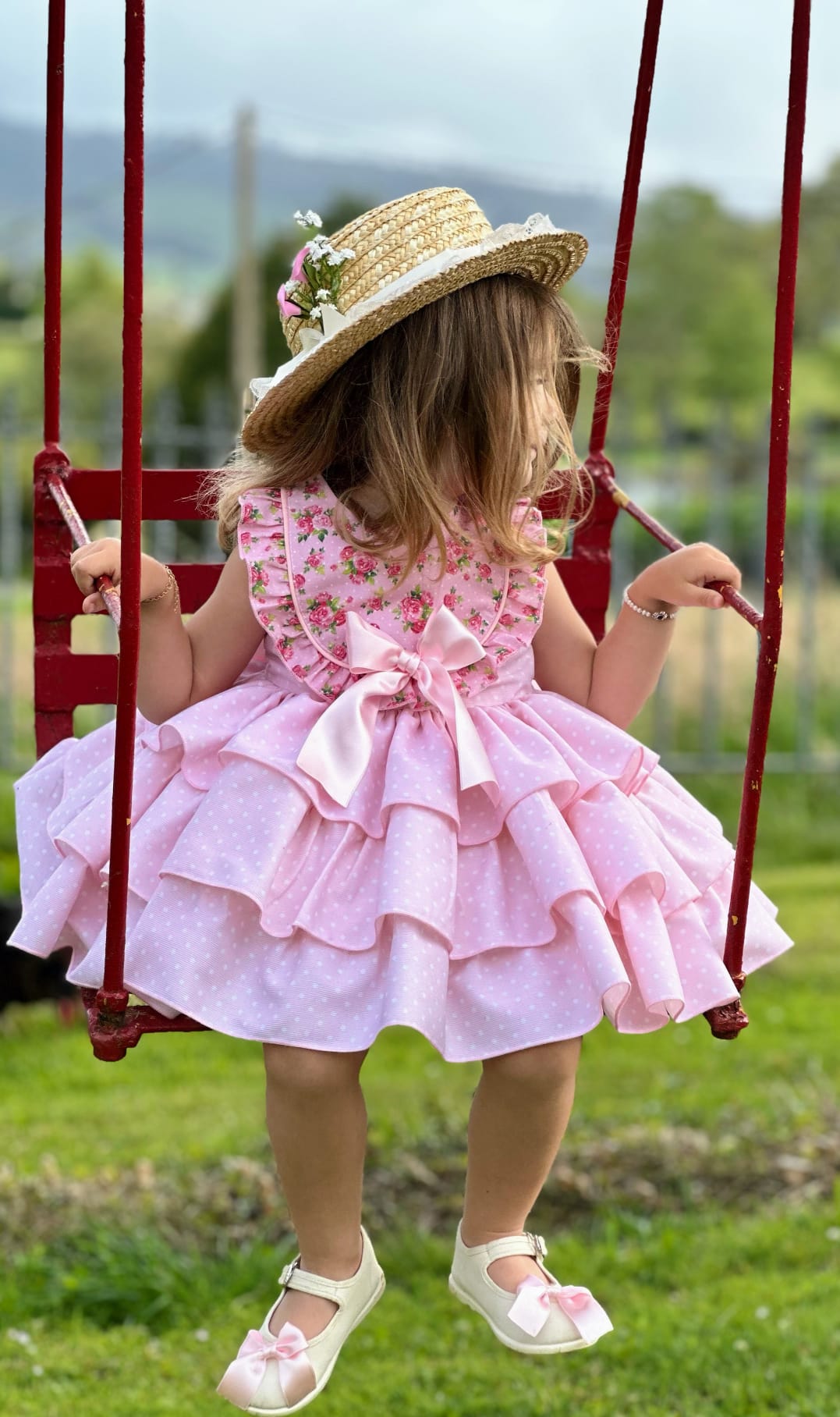 Sonata Pink Polka Dot Dress - (Made To Order)