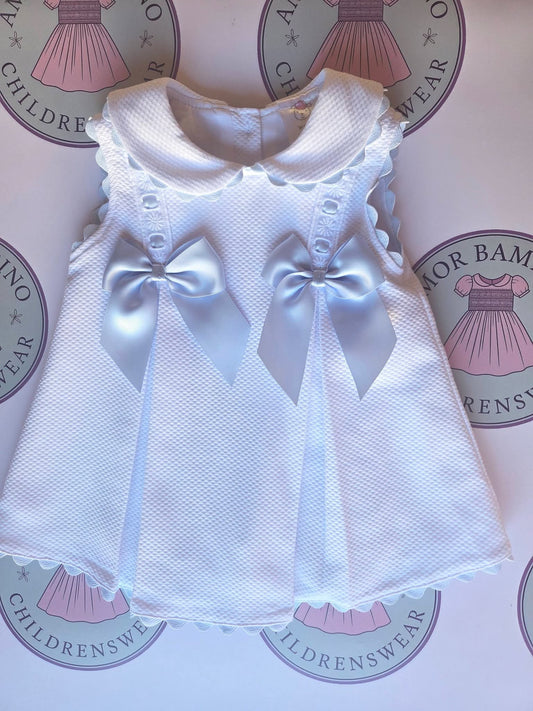 Baby Girl Blue Waffle A-Line Dress