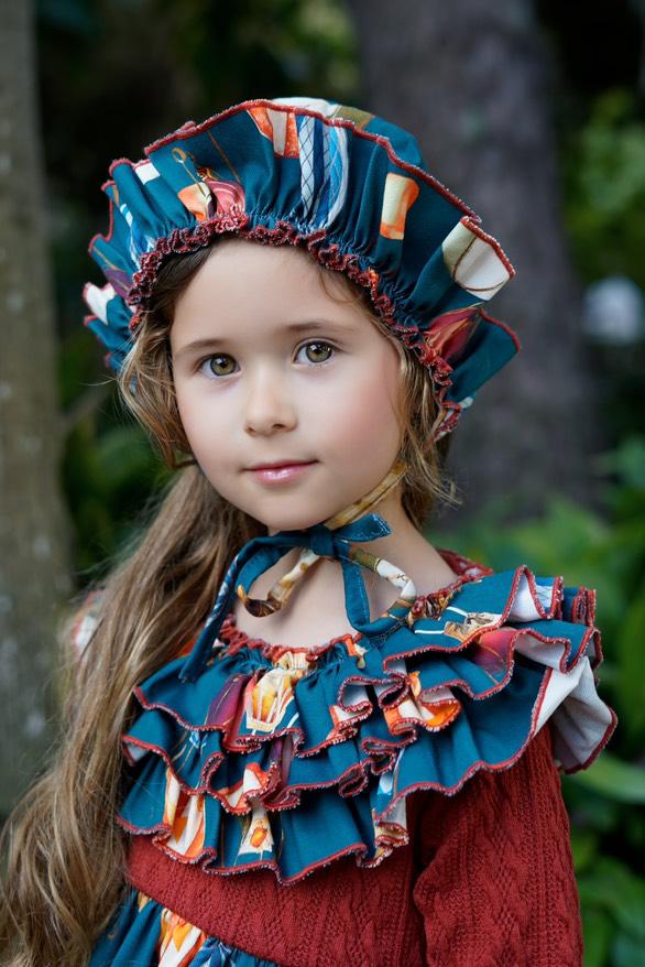 Ela Confeccion AW25 Girls Navy & Auburn Dress Set - (Made to order)