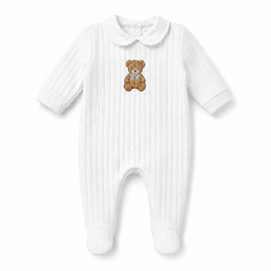 Unisex Ivory Teddy Babygrow(Preorder)
