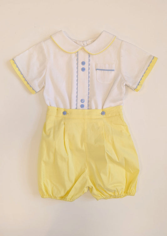 Boys Yellow 2 piece Shirt & Short Set
