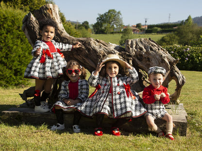 Boys Tweed Short & Red Blouse Set AW (Made to order)
