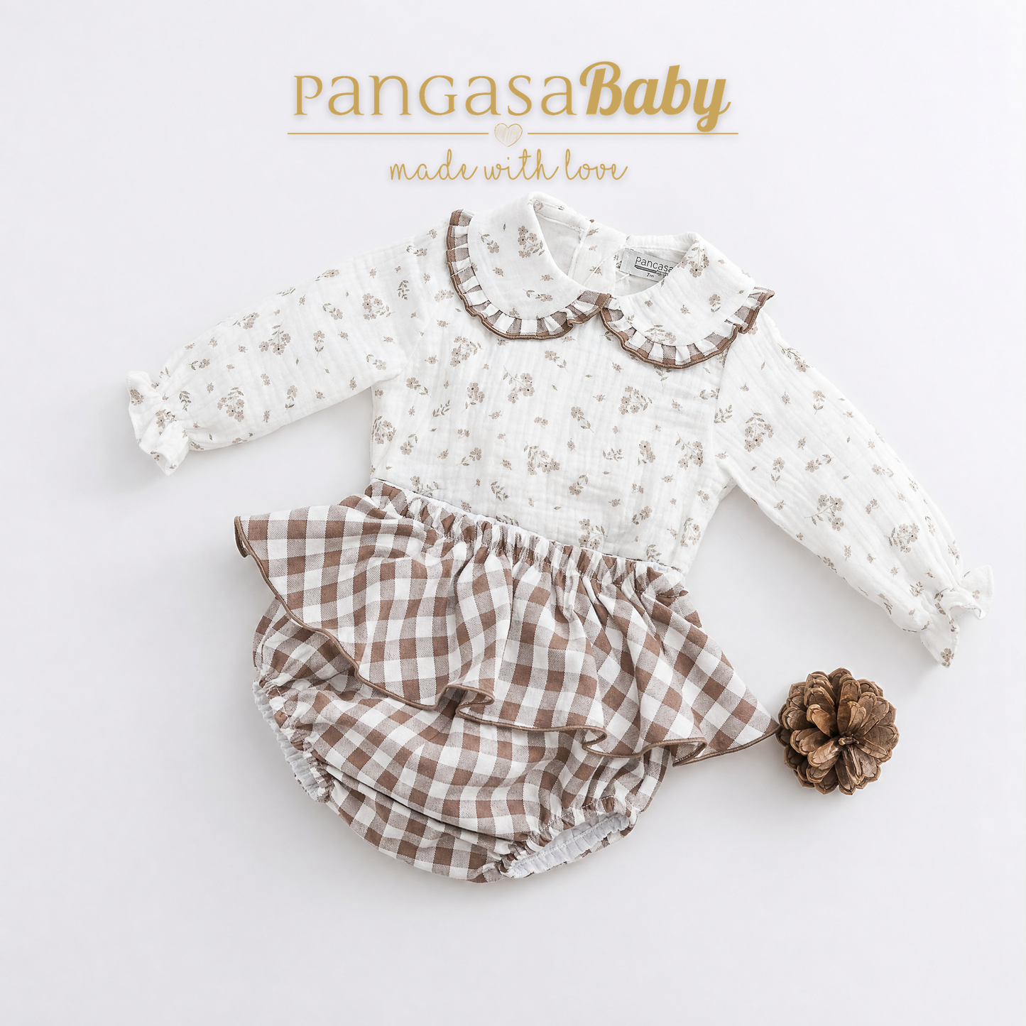 Pangasa Baby Girls Chocolate Blouse & Jam Pant Set  ~ AW26 Preorder