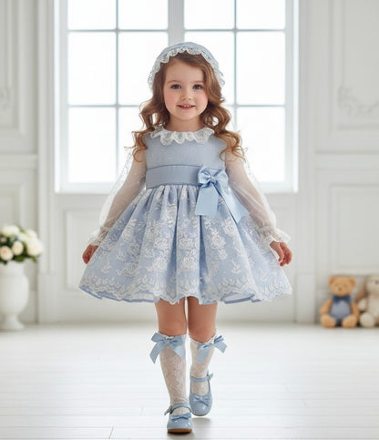 Sonata Handmade Camelia Baby Blue Dress SS26 (Made to order)