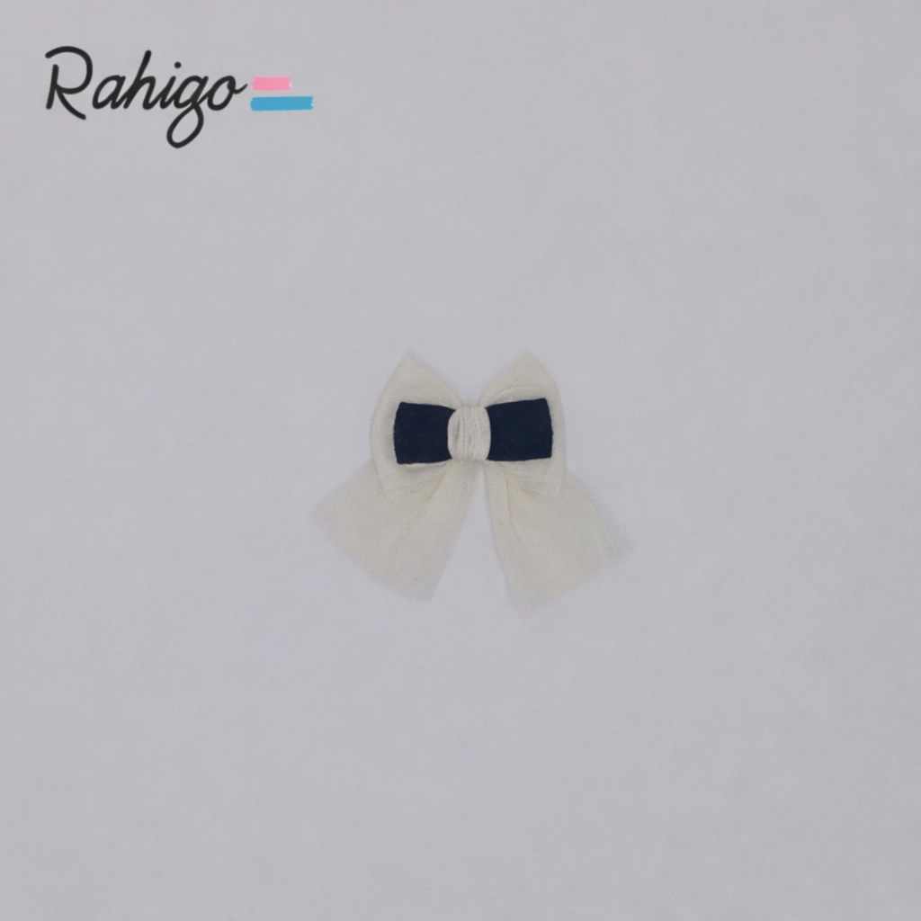 Rahigo Girls Navy & Cream Hair Bow - AW26 (Preorder)
