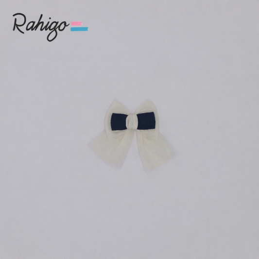 Rahigo Girls Navy & Cream Hair Bow - AW26 (Preorder)