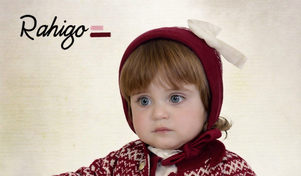 Rahigo Baby Girls Burgundy Red & Cream Bonnet - AW26 (Preorder)