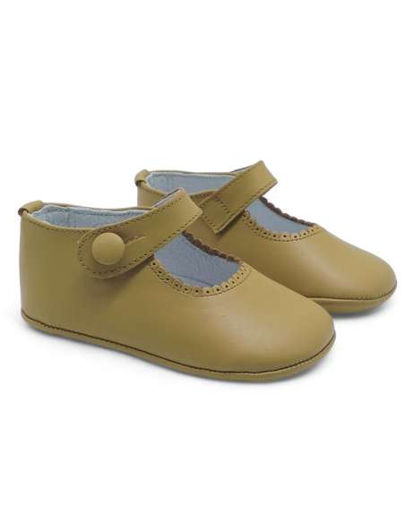 Baby Mary Jane Leather Shoes with Buttons
