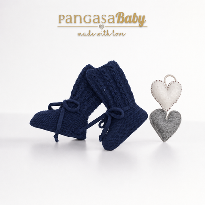 Pangasa Baby Ivory Cable Knitted Booties ~ AW26 Preorder