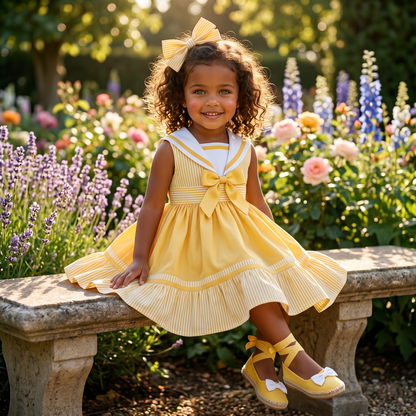 Sonata Girls Yellow Sailor Dress SS26 - (Made To Order)