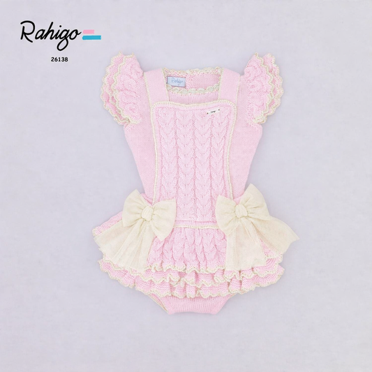 Rahigo Girls Baby Pink & Cream Jumper & Romper Set- SS26 Preorder