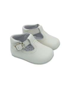 Baby Boys Cream T-bar Shoes (In Stock)