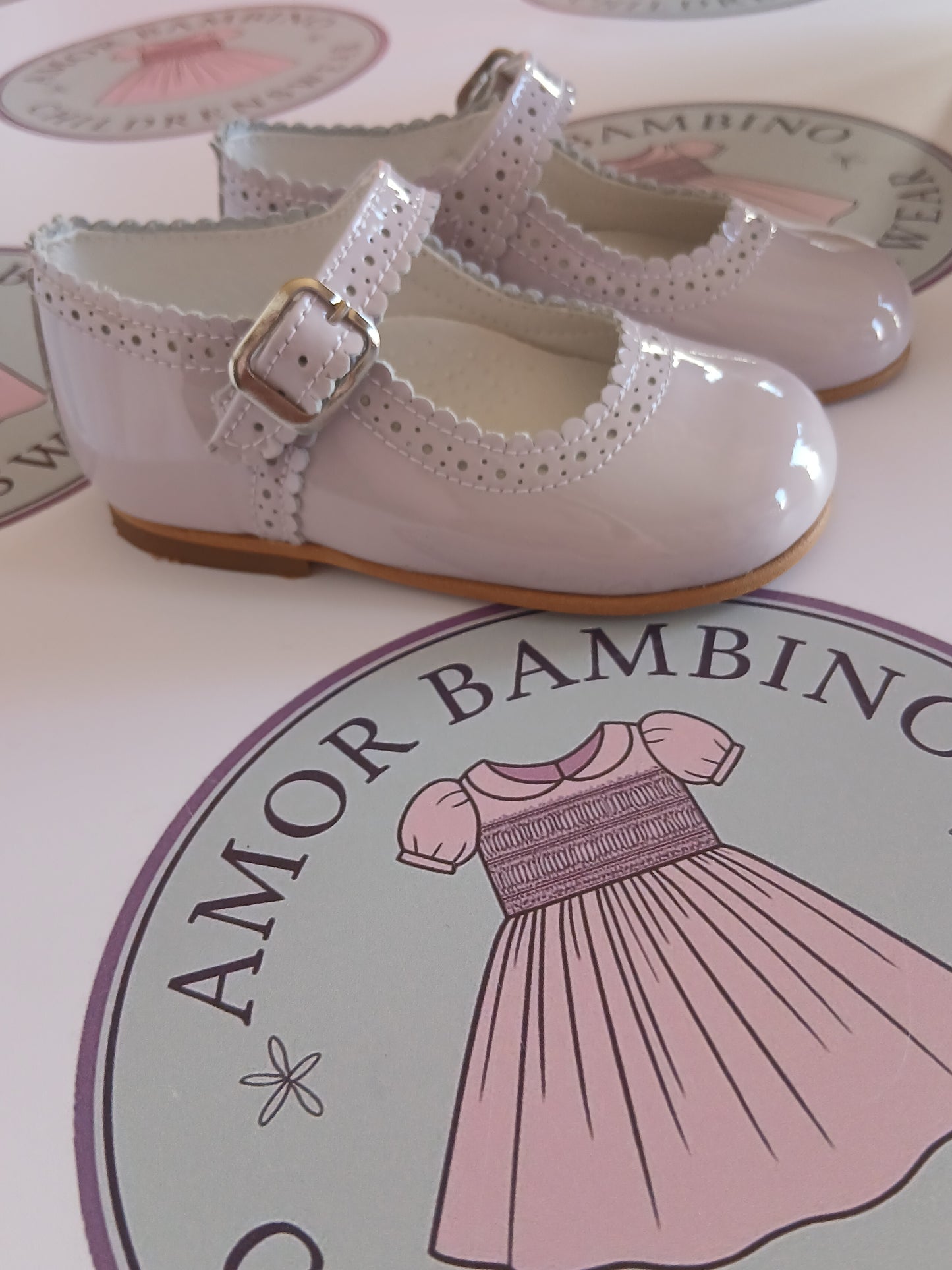 Amor Bambino Lilac Mary Jane Girls Leather Patent Shoes