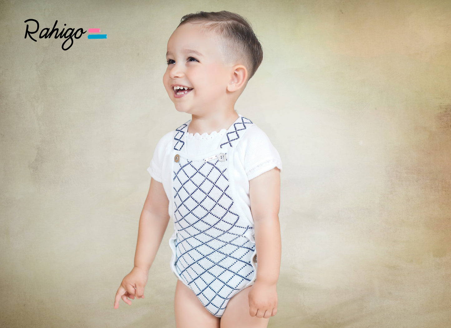 Rahigo Baby Boys White & Navy Romper & Jumper Set - SS26 Preorder
