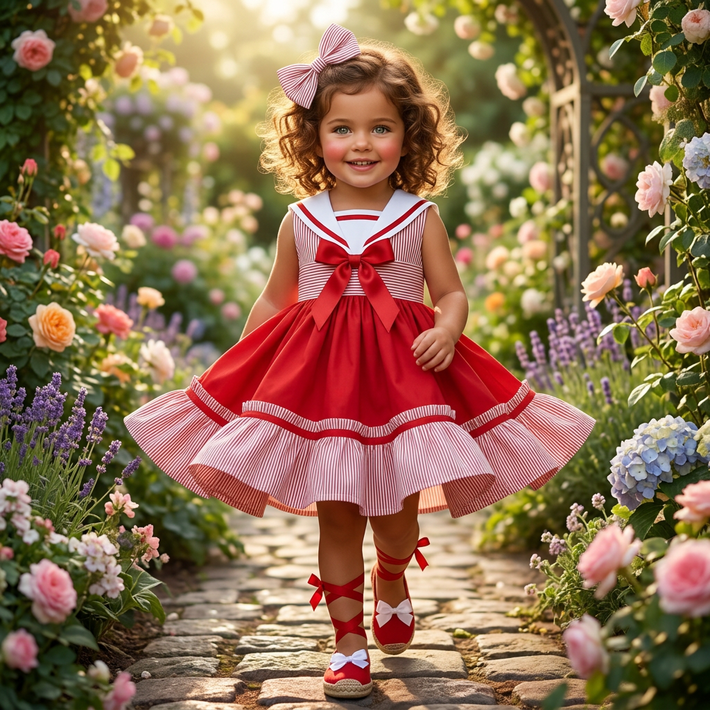 Sonata Girls Red Sailor Dress SS26 - (Made To Order)
