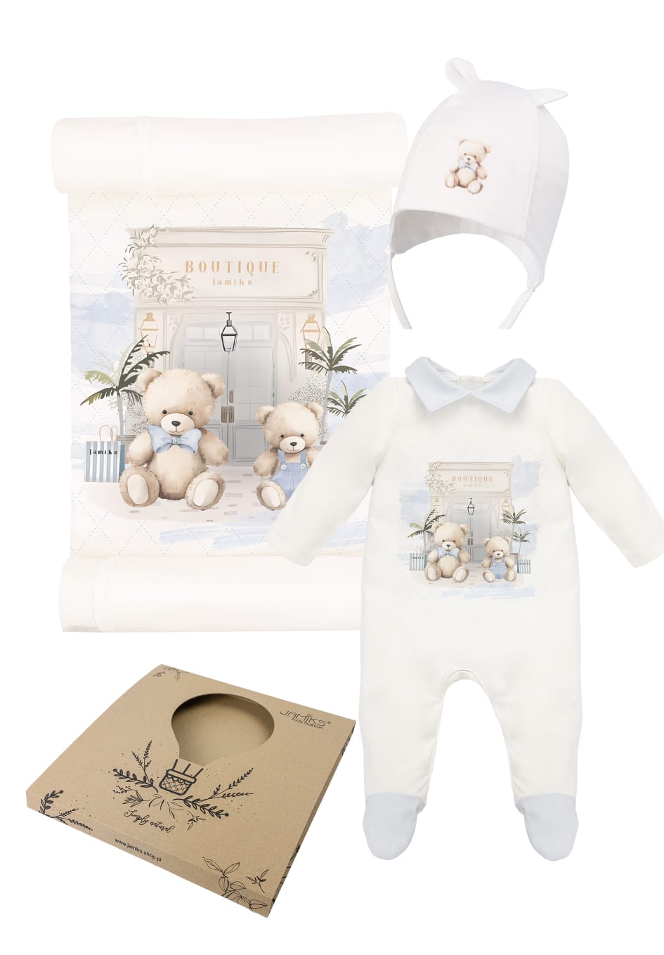 Baby Boys Bubuva Teddybear Babygrow
