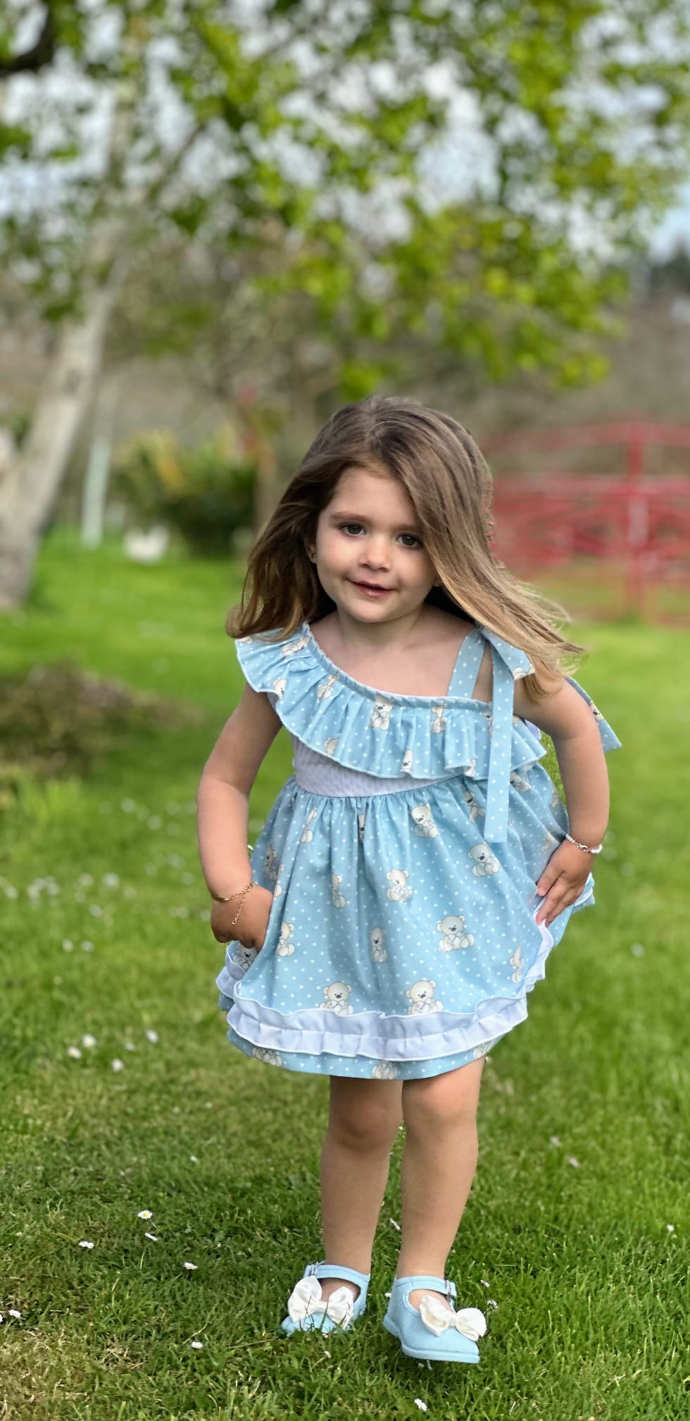 Sonata Teddybear Print Dress  - (Made To Order)