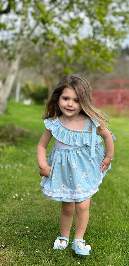 Sonata Teddybear Print Dress  - (Made To Order)