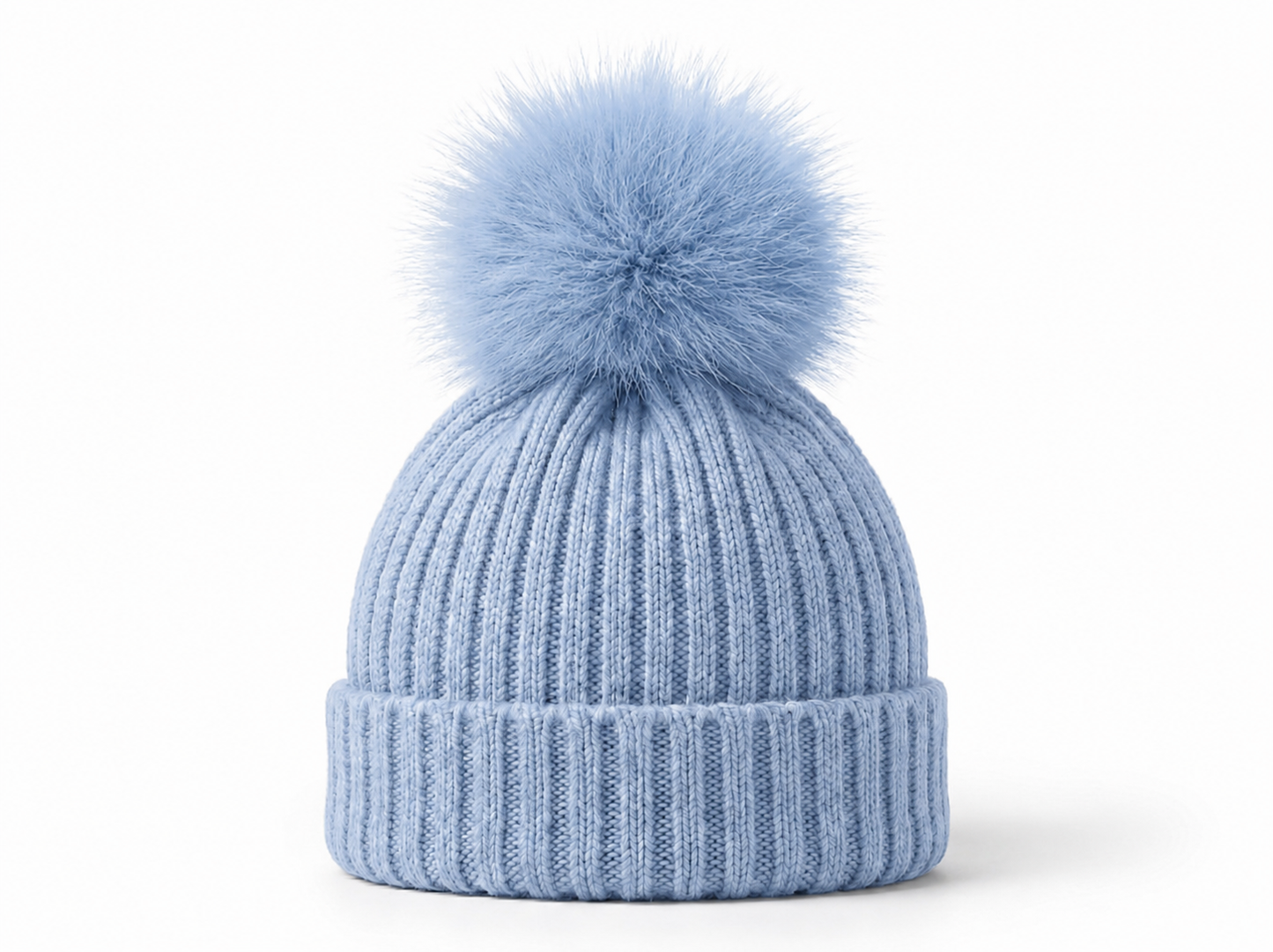 Pangasa Baby Camel Natural Pom Ribbed Hat - Preorder