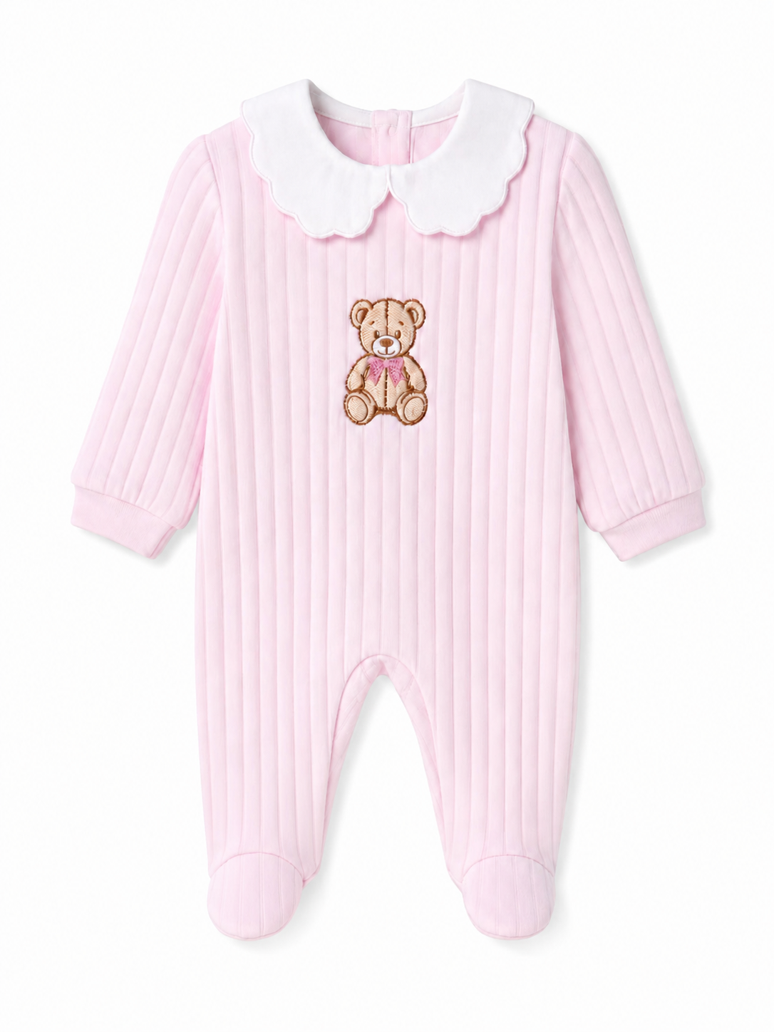 Baby Girls Pink Teddy Babygrow