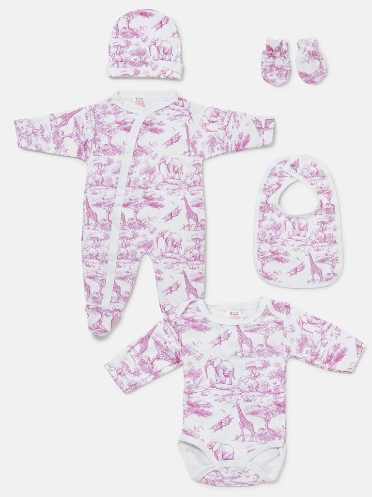 Girls Baby Pink Safari 5 piece Set