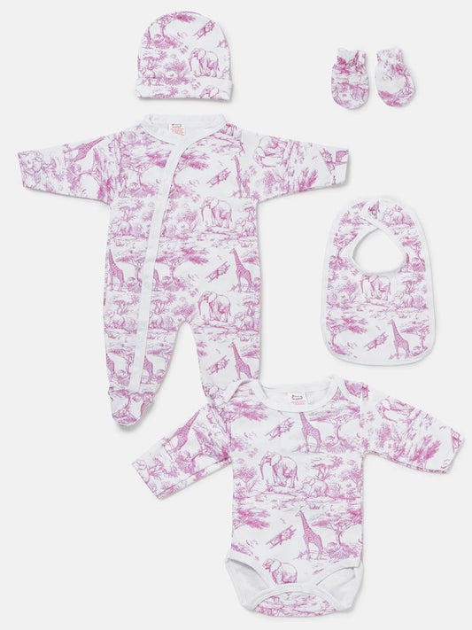 Girls Baby Pink Safari 5 piece Set