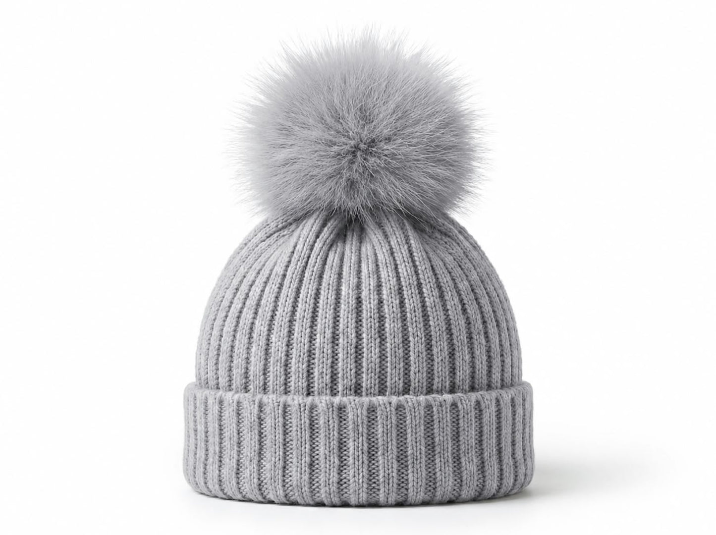 Pangasa Baby Camel Natural Pom Ribbed Hat - Preorder