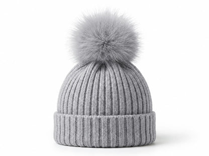 Pangasa Baby Camel Natural Pom Ribbed Hat - Preorder