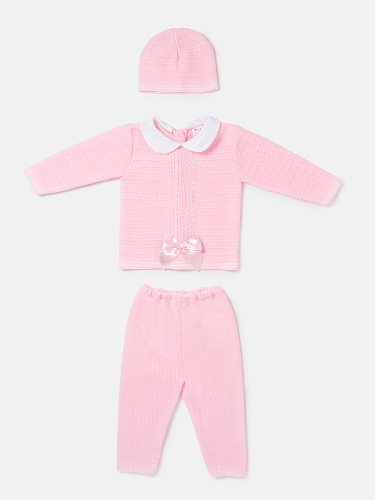 Baby Girl Violeta 3 piece Pink Knitted Set